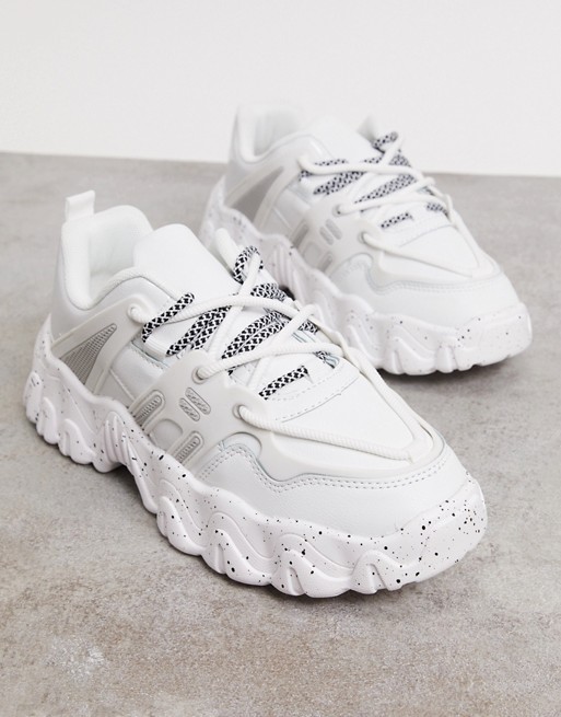ASOS DESIGN Date chunky lace up trainers in white