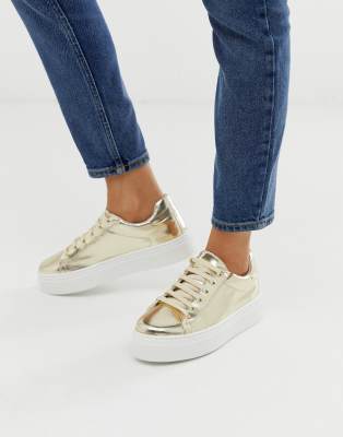 asos design day light chunky flatform lace up sneakers