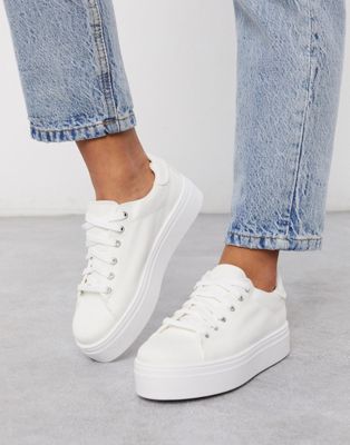 white lace up sneakers
