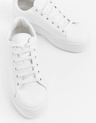 asos design day light chunky flatform lace up trainers