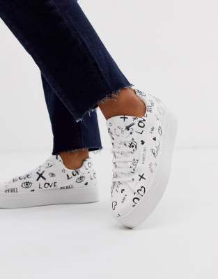 asos design day light chunky flatform lace up sneakers