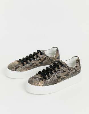 asos design day light chunky flatform lace up sneakers