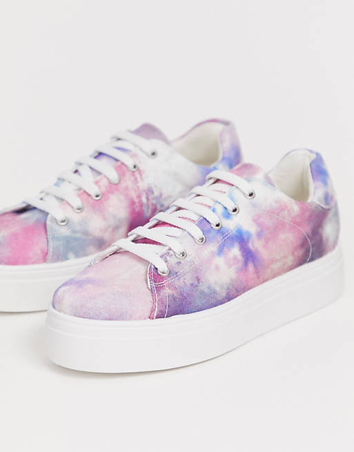 ASOS DESIGN Day Light chunky lace up trainers in tie dye