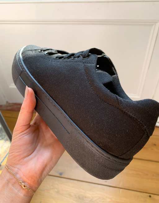 ASOS DESIGN — Day Time — Sorte chunky sneakers med snører, 4 af 4
