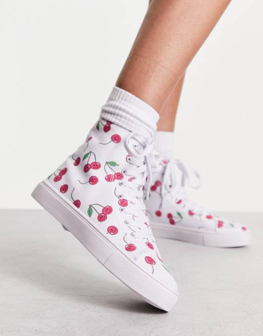 ASOS DESIGN - Daz - High top-sneakers med kirsebærprint, 4 af 4