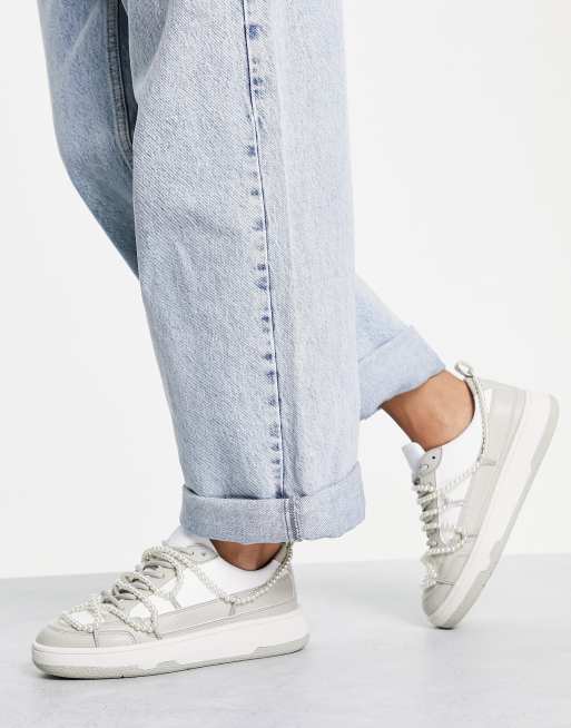 ASOS DESIGN – Daze – Skater-Sneaker mit Mehrfach-Schnürsenkeln und Kunstperlen, 2 von 4