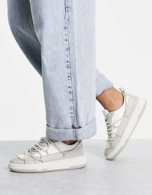 ASOS DESIGN - Daze - Skatesneakers met meerdere veters en imitatieparels, 4 van 4
