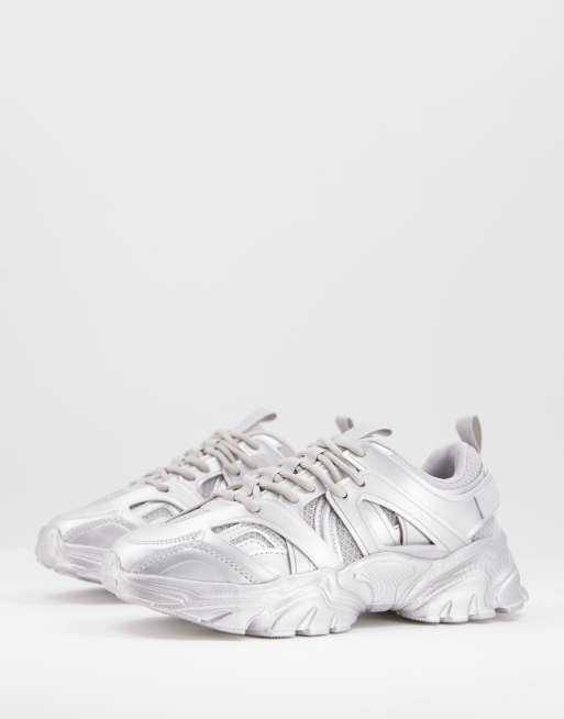 ASOS DESIGN - Dazed - Chunky sneakers i metallisk sølv