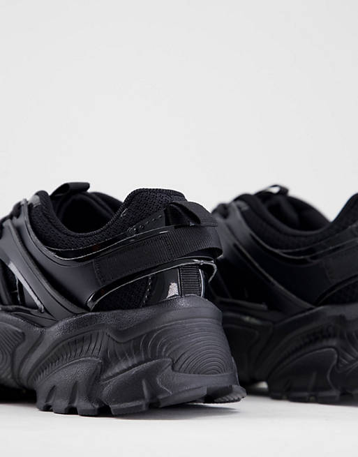 hope Strengthen they ASOS DESIGN Dazed chunky sneakers in black | ASOS