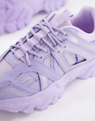 lilac chunky trainers