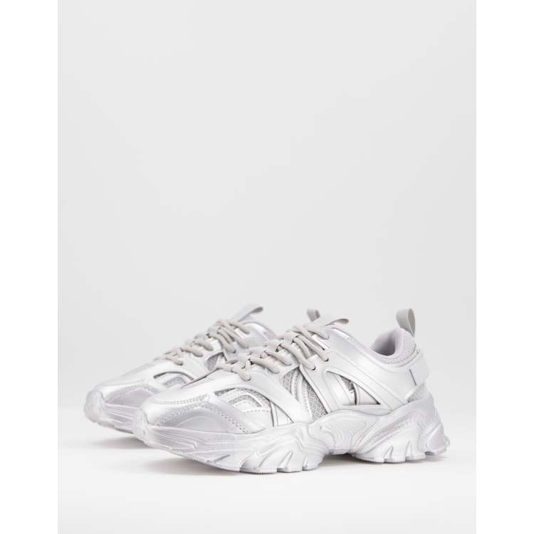 Silver on sale designer sneakers