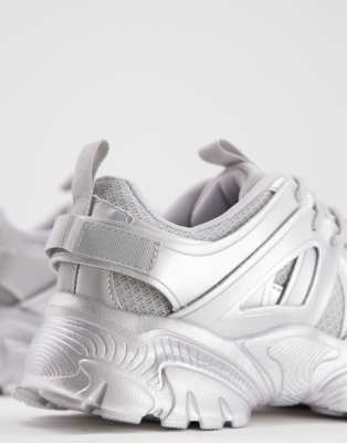 metallic chunky trainers