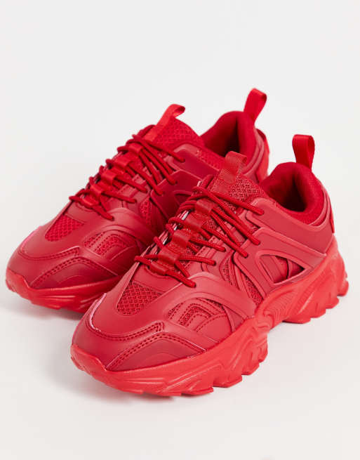 ASOS DESIGN – Dazed – Sneaker mit dicker Sohle in Rot