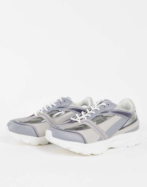 ASOS DESIGN Deane Sneaker in Grau Hell zum Schnuren ASOS