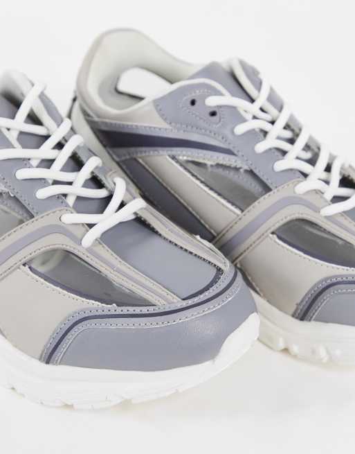 ASOS DESIGN - Deane - Sneakers med snørebånd i grå/klart materiale, 3 af 4