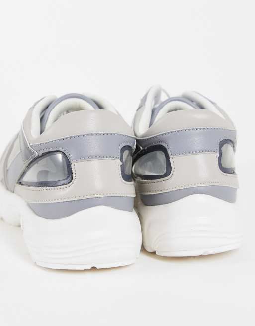 ASOS DESIGN – Deane – Szaro-przezroczyste sznurowane buty sportowe, 2 z 4