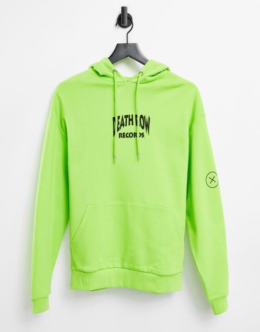 ASOS DESIGN Death Row Records hoodie in green