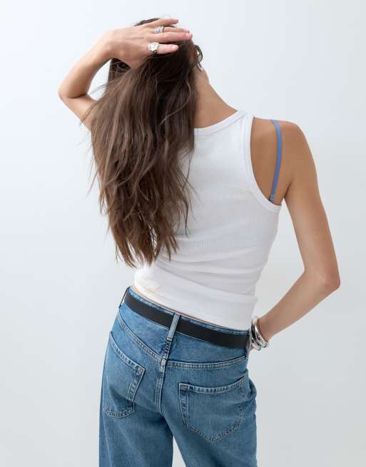 ASOS DESIGN - Débardeur à col montant et dos nageur - Blanc, 4 de 5
