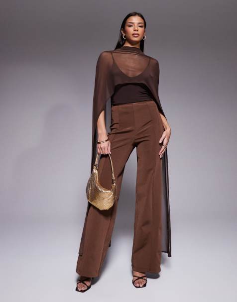 ASOS DESIGN - Débardeur à encolure dégagée et cape - Chocolat - view 1