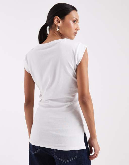 ASOS DESIGN - Débardeur à taille corsetée et épaules structurées - Blanc, 3 de 4