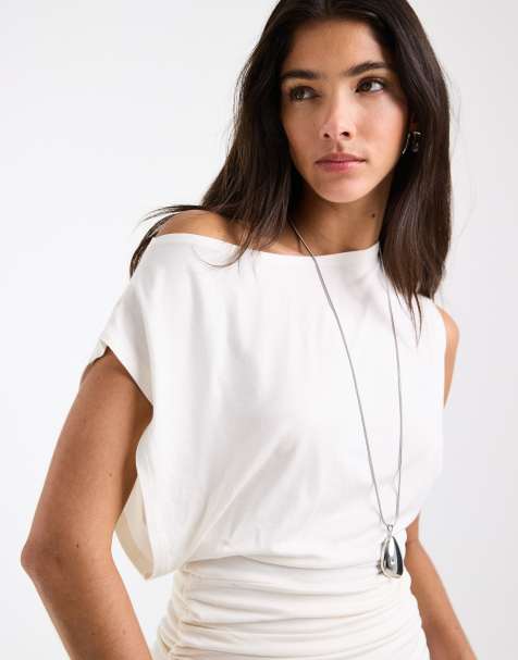 ASOS DESIGN - Débardeur à taille froncée et encolure décontractée - Blanc - view 1