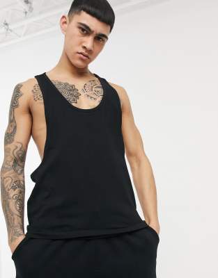 ASOS DESIGN - Débardeur avec dos nageur ultra échancré - Noir - BLACK