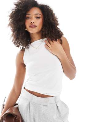 ASOS DESIGN - Débardeur col montant - Blanc