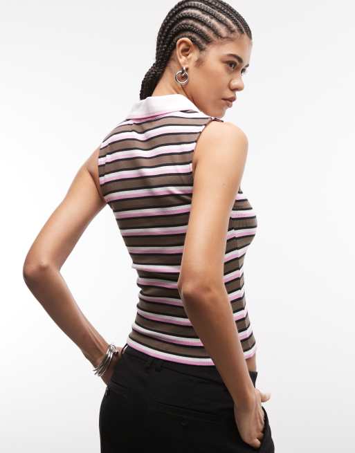 ASOS DESIGN - Débardeur col polo à rayures, 3 de 4