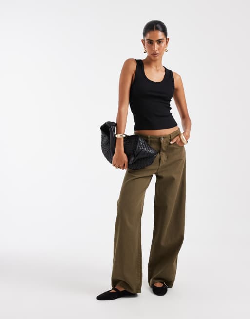 ASOS DESIGN - Débardeur côtelé à encolure dégagée et bordures épaisses - Noir, 2 de 4