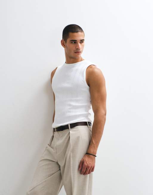 ASOS DESIGN - Débardeur côtelé moulant - Blanc, 2 de 10