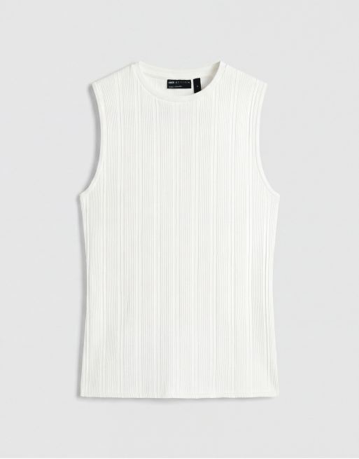 ASOS DESIGN - Débardeur côtelé moulant - Blanc, 7 de 10