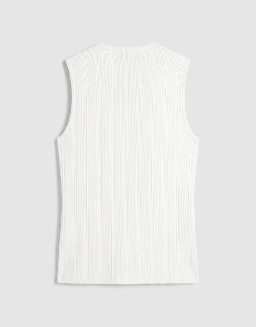 ASOS DESIGN - Débardeur côtelé moulant - Blanc, 8 de 10