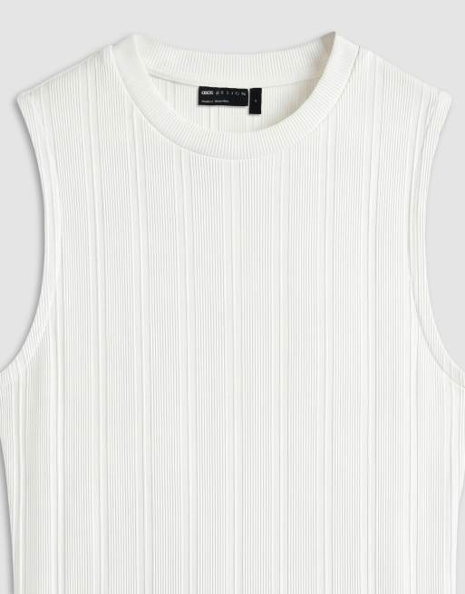 ASOS DESIGN - Débardeur côtelé moulant - Blanc, 9 de 10