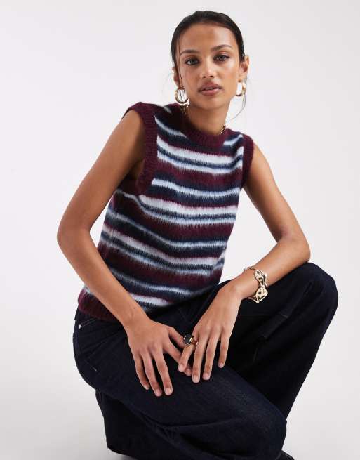 ASOS DESIGN - Débardeur coupe carrée en maille à rayures - Multicolore