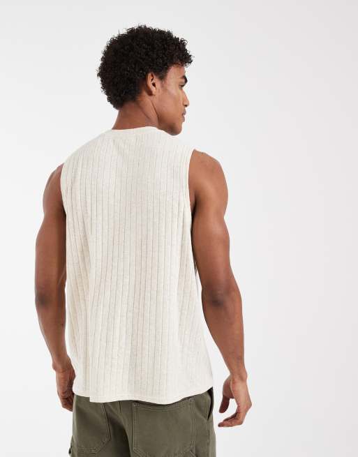 ASOS DESIGN - Débardeur décontracté aspect lin côtelé - Beige, 4 de 5
