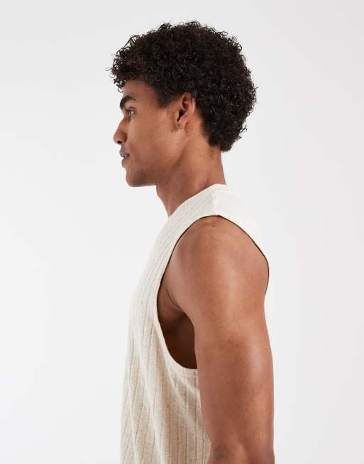 ASOS DESIGN - Débardeur décontracté aspect lin côtelé - Beige, 5 de 5