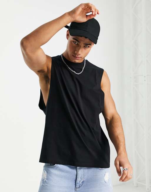ASOS DESIGN - Débardeur décontracté avec imprimé esquissé au dos - Noir, 3 de 4