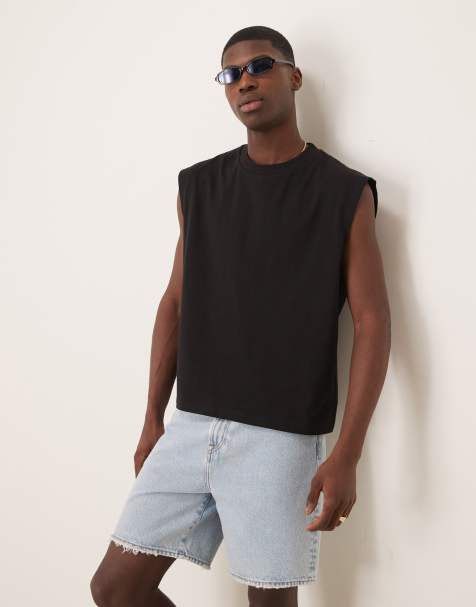 ASOS DESIGN - Débardeur décontracté coupe carrée en tissu épais 240 g/m² - Noir - view 1