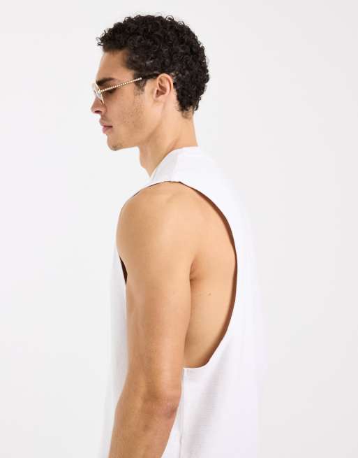 ASOS DESIGN - Débardeur décontracté épais à imprimé bonsaï - Blanc, 4 de 5