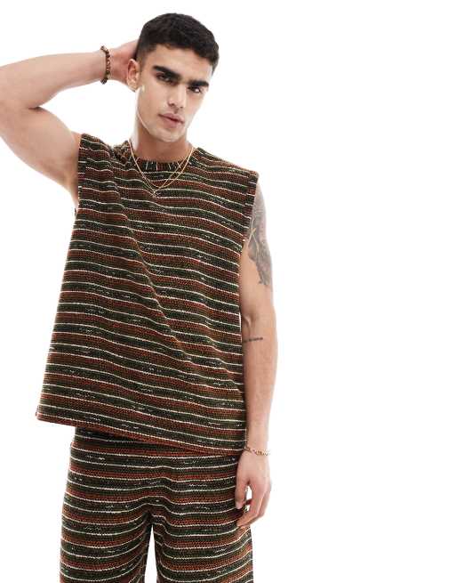 ASOS DESIGN - Débardeur d'ensemble oversize au crochet - Multicolore
