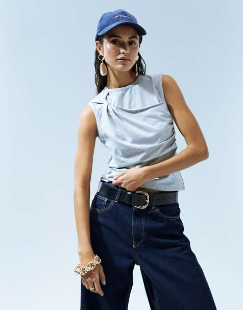 ASOS DESIGN - Débardeur effet torsadé à l'avant - Gris - view 1