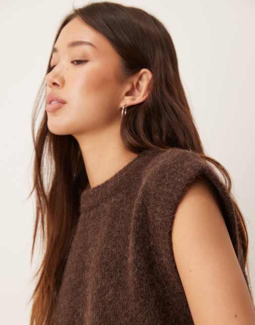 ASOS DESIGN - Débardeur en alpaga et laine de qualité supérieure - Chocolat, 2 de 4