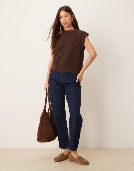 ASOS DESIGN - Débardeur en alpaga et laine de qualité supérieure - Chocolat, 4 de 4