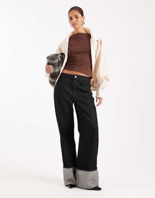 ASOS DESIGN - Débardeur en coton à encolure bateau et ourlet asymétrique - Chocolat, 4 de 4