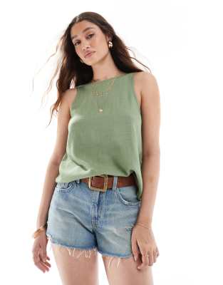 Débardeur côtelé en coton bio | marron rib strap top tiramisu 1441 tiramisu femme