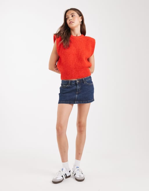 ASOS DESIGN - Débardeur en maille à épaulettes - Rouge, 2 de 4
