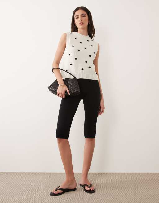 ASOS DESIGN - Débardeur en maille à pois - Noir et blanc, 2 de 4