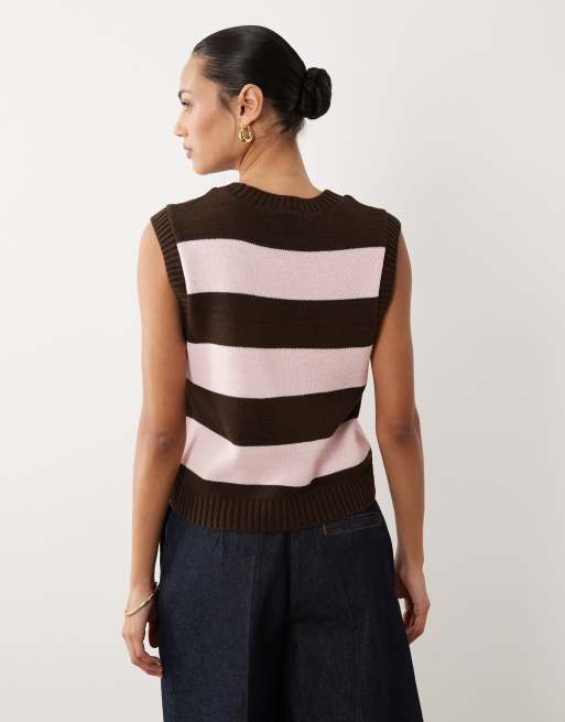 ASOS DESIGN - Débardeur en maille à rayures - Rose, 4 de 4