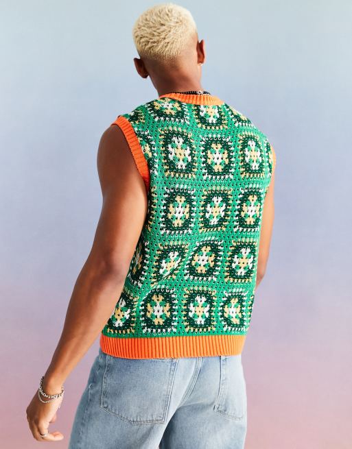 ASOS DESIGN - Débardeur en maille au crochet avec motif patchwork, 2 de 4