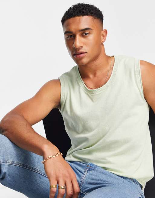 ASOS DESIGN - Débardeur en maille de coton - Vert clair